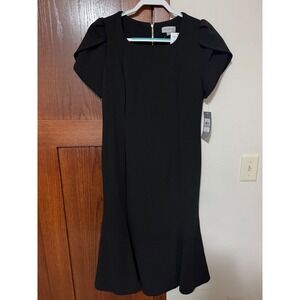 Marc New York Black Tulip Sleeve Mermaid Sheath Dress PLJC2Y7Y Womens 12 NEW
